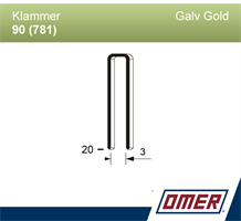 Klammer 90/20 galv gold 5M