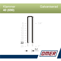 Klammer 40/22 Galv 10M