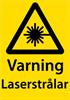 Skylt Plåt "Varning Laserstrålar", A5 148x210mm