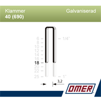 Klammer 40/18 Galv 10M