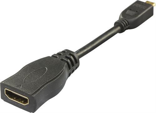 HDMI-adapter, micro HDMI 19-pin till HDMI 19-pin ho A/D