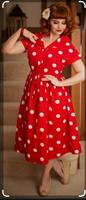 Red Painted dot Dress