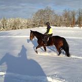 Snöpulsning. Supermin och Emma.