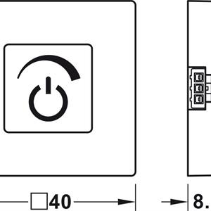 LED Dimmer - Loox, Kvadrat Svart Beröring