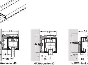 Hawa 40J Side-fixing angled profile 2000 mm, alu