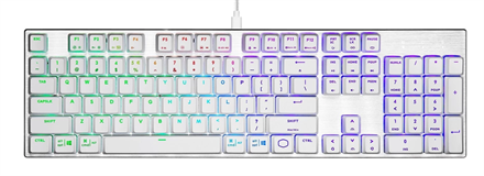 Cooler Master SK652 Wired Gaming Keyboard Silver White