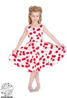 Rockabilly klänning Barn Vit-Cherry