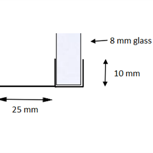 Kantlist 25 mm m/90 gr.sidetetting, for 8 mm glass
