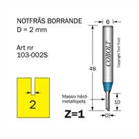 Notfräs D=2 L=10 TL=52 S=6 Z=1