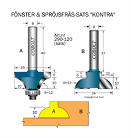 Spröjs & Bågfrässats R=12  (2 st verktyg)