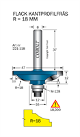 Kantprofilfräs R=18 L=12 F=17.5