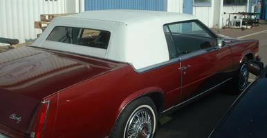 Sufflett Cadillac Eldorado H&E 80-85 vit m plastruta