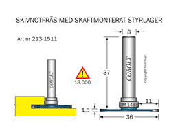 Skivnotfräs L=1.5 F=11 D=36 S=8