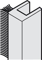 Tetningslist f/skyvedør alu/børste 250 cm - 6 mm g