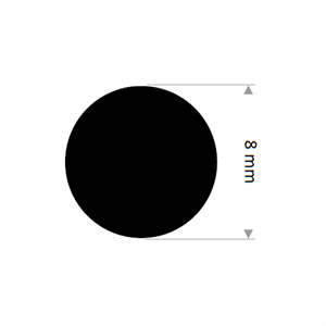 Rundsnor / O-ring 8 mm NBR sort - Løpemeter