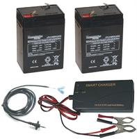 Batteri 2st 6volt-4,5Ah+Laddare+6volt kabel.MG883/884