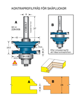 Kontraprofilfräs R=3.5 D=43 Not=6 S=8