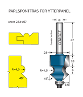 Pärlspontfräs R=4.5 45° L=29 D=23