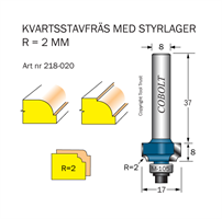 Kvartsstavfräs R=2 D=17 L=8 S=8