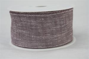 Band 50 mm 8 m/r dusky lilac linne med tråd