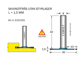 Skivnotfräs L=1.5 D=36 S=8