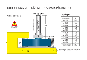 Skivnotfräs L=15 D=52 TL=52 S=8