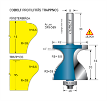 Fräs Trappnos / Fönsterbräda S=8