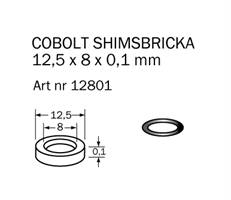 Shims-bricka 12,5 x 8 x 0,1 mm