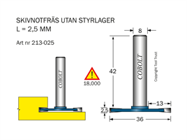 Skivnotfräs L=2.5 D=36 S=8