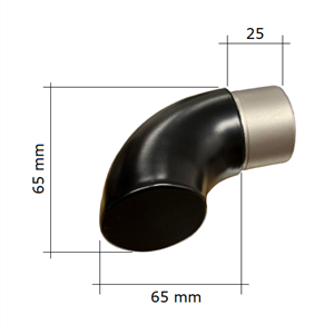 Avslutning bend for rør 42 mm sort