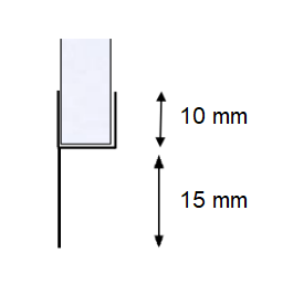 Slepelist / subbelist 15 mm, for 8-10 mm glass
