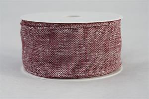 Band 50 mm 8 m/r berry linne med tråd