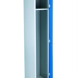 Klädskåp 1- dörr med hylla+hängare blå/grå 350mm