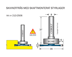 Skivnotfräs L=2.5 F=6 D=36 S=8