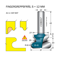 Fingergreppsfräs R=6 D=37 L=25 S=12