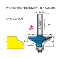 Kantprofilfräs R=9.5 L=16 F=12.5