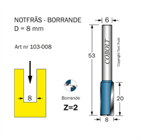 Notfräs D=8 L=20 TL=53 S=6