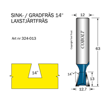 Sinkfräs 14° D=12.7 L=13 TL=55 S=12