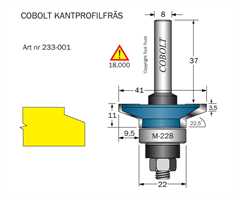 Kantprofilfräs 22.5° D=41 L=11 F=9.5