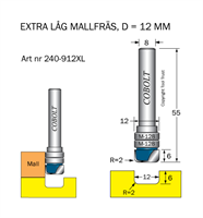 Kanalfräs m två lager R=2 D=12 L=6 S=8