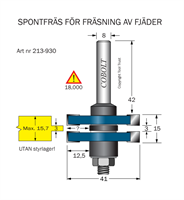 Spontfräs L1=3 L2=15.7 D=41 S=8