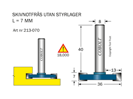 Skivnotfräs L=7 D=36 S=8