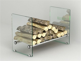 Vedkurv / vedstabler glass 40x60x30 cm
