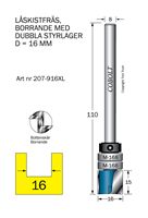 Låskistfräs D=16 L=15 TL=110 S=8