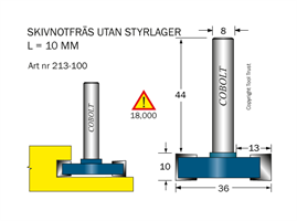 Skivnotfräs L=10 D=36 S=8