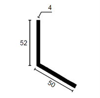 L-profil 50x52 mm sort - Løpemeter