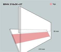 Etiketthållare EBVA 210-50F vinklad 27°