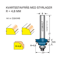 Kvartsstavfräs R=4.8 D=23 L=9.5 S=8