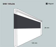 Etiketthållare EXB 105-26F rak magnet