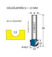 Hålkälsfräs R=6.5 D=13 L=10 TL=48 S=8